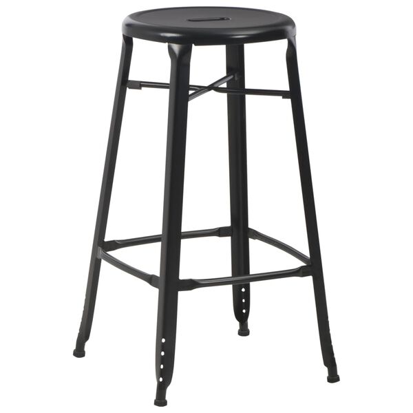 2er Set Barhocker Schwarz Stahl Industrial Design 42 x 42 x 71 cm