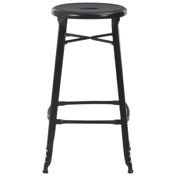 2er Set Barhocker Schwarz Stahl Industrial Design 42 x 42 x 71 cm