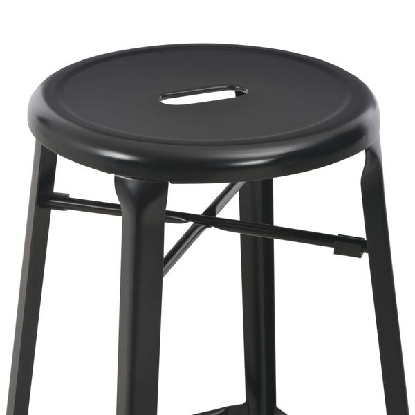 2er Set Barhocker Schwarz Stahl Industrial Design 42 x 42 x 71 cm