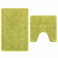 2er Set Badematte Grün Rutschfest Waschbar 50x50 & 60x90 cm