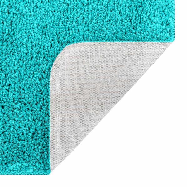 2er Set Badematte Türkis Rutschfest Waschbar 50x50 & 60x90 cm