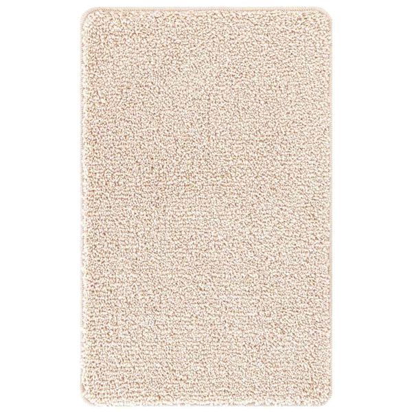 2er Set Badematte Creme Rutschfest Waschbar 50x50 & 60x90 cm