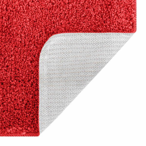 2er Set Badematte Rot Rutschfest Waschbar 50x50 & 60x90 cm