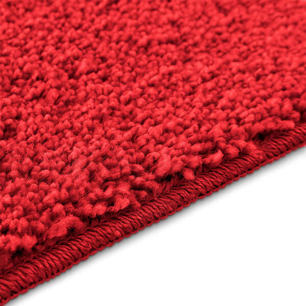 2er Set Badematte Rot Rutschfest Waschbar 50x50 & 60x90 cm
