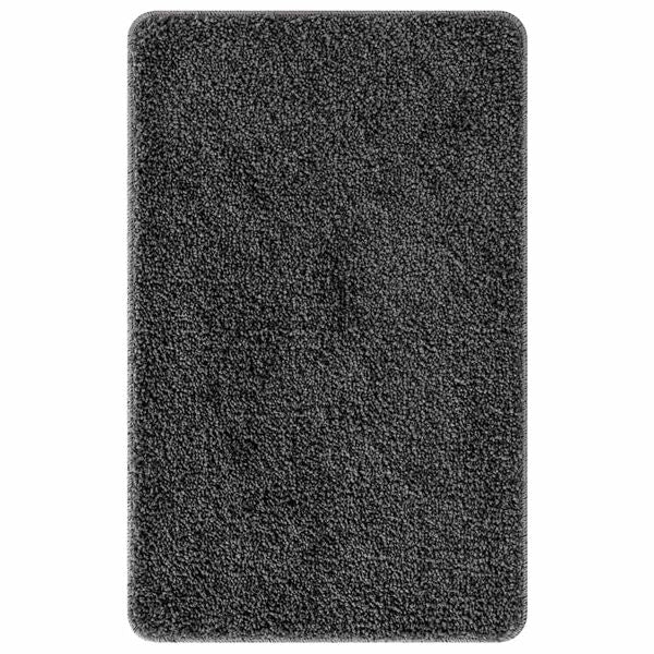 2er Set Badematte Dunkelgrau Rutschfest Waschbar 50x50 & 60x90 cm