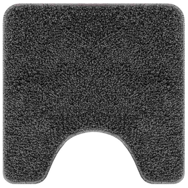 2er Set Badematte Dunkelgrau Rutschfest Waschbar 50x50 & 60x90 cm