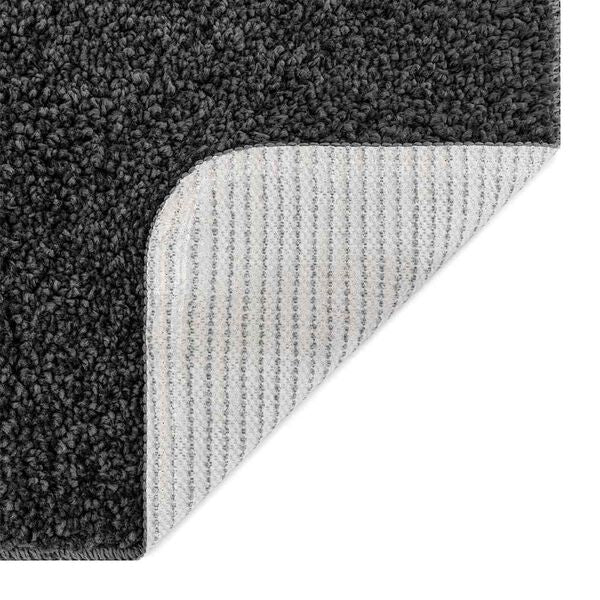 2er Set Badematte Dunkelgrau Rutschfest Waschbar 50x50 & 60x90 cm
