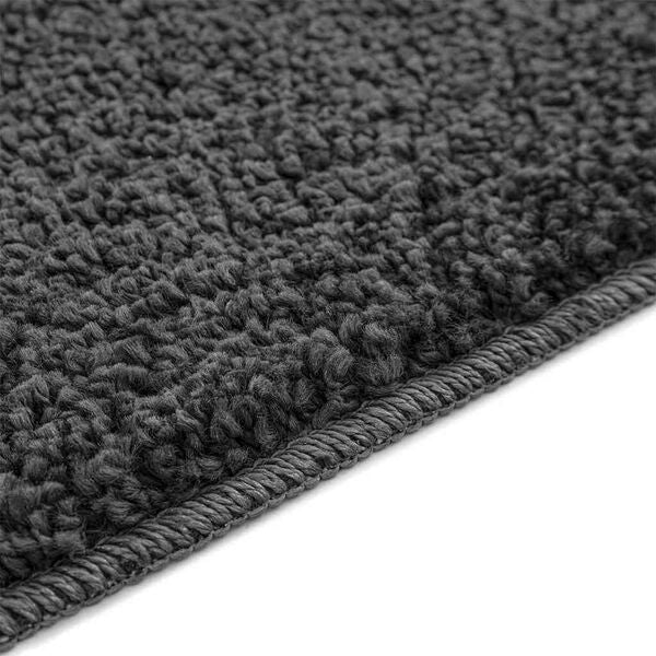 2er Set Badematte Dunkelgrau Rutschfest Waschbar 50x50 & 60x90 cm