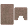 2er Set Badematte Braun Rutschfest Waschbar 50x50 & 60x90 cm