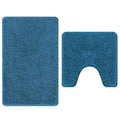 2er Set Badematte Blau Rutschfest Waschbar 50x50 & 60x90 cm