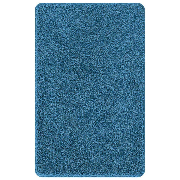 2er Set Badematte Blau Rutschfest Waschbar 50x50 & 60x90 cm
