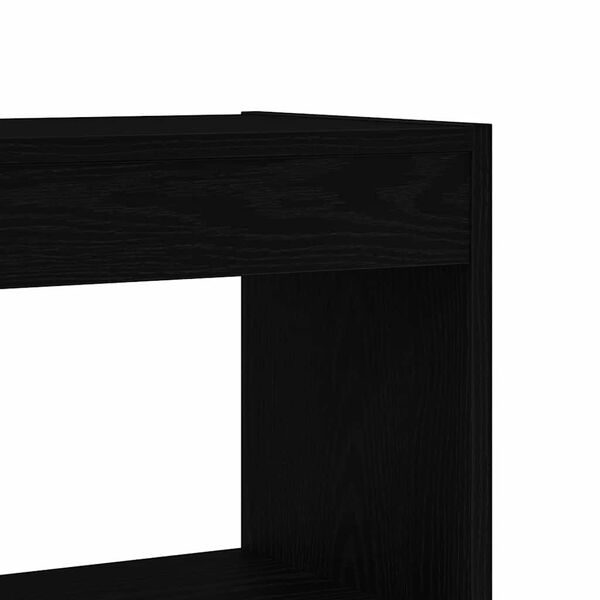 Bücherregal mit 6 Regalen aus Holz Massiv Schwarz 80 x 30 x 198 cm