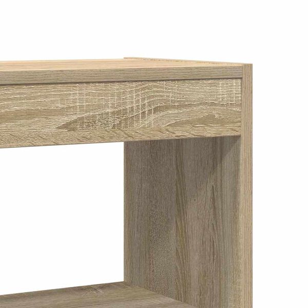 Bücherregal mit 6 Regalen aus Holz Massiv Sonoma Eiche 80 x 30 x 198 cm