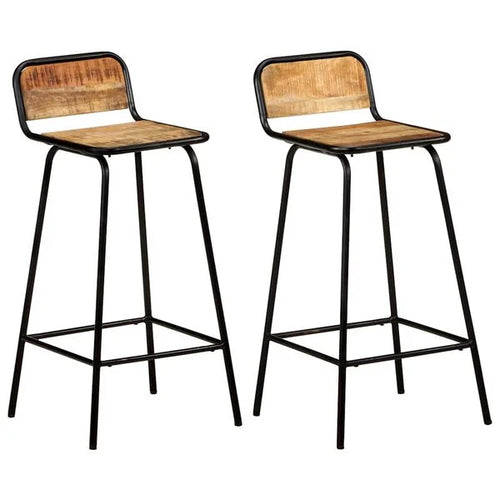2er Set Barhocker Mango Massivholz & Stahl 84 cm