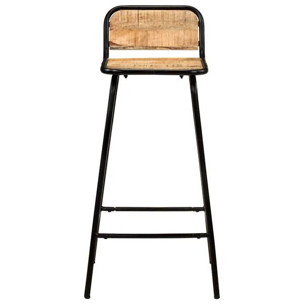2er Set Barhocker Mango Massivholz & Stahl 84 cm