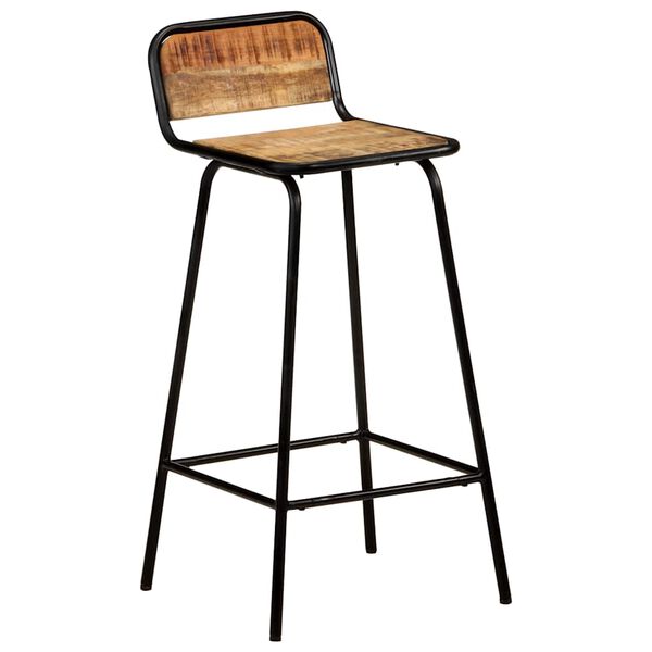 2er Set Barhocker Mango Massivholz & Stahl 84 cm