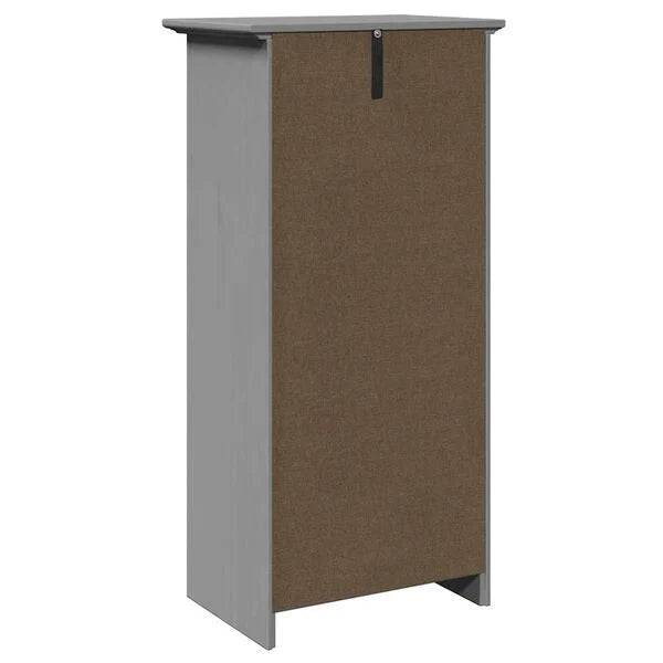 Badezimmerschrank Holz Massiv Grau mit Schublade & Tür 44 x 30 x 90 cm