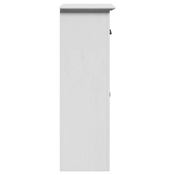 Badezimmerschrank Holz Massiv Weiß mit Schublade & Tür 44 x 30 x 90 cm
