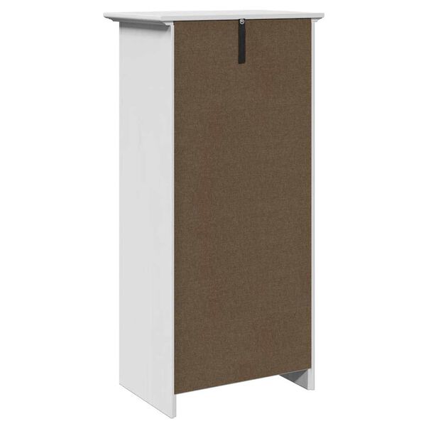 Badezimmerschrank Holz Massiv Weiß mit Schublade & Tür 44 x 30 x 90 cm