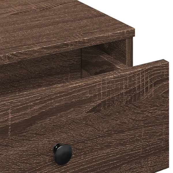 Couchtisch Braun Eiche 90x90x28 cm Holzwerkstoff mit Schublade