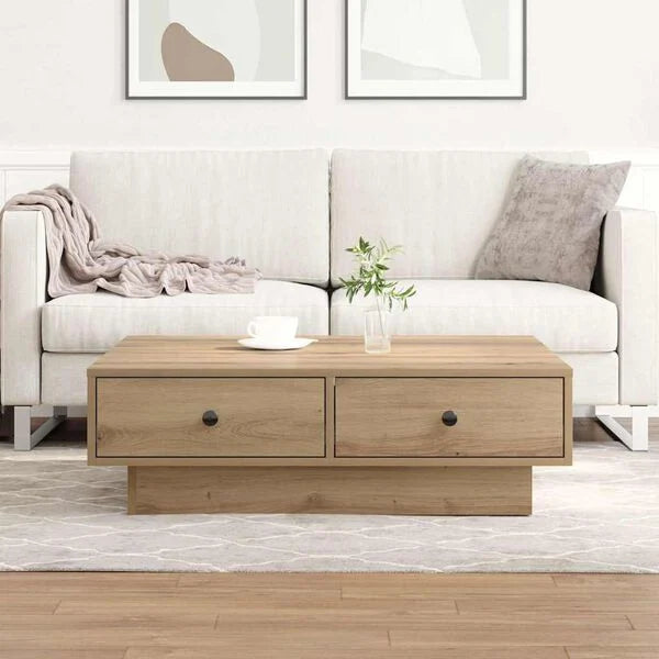 Couchtisch Artisan-Eiche 90x90x28 cm Holzwerkstoff mit Schublade