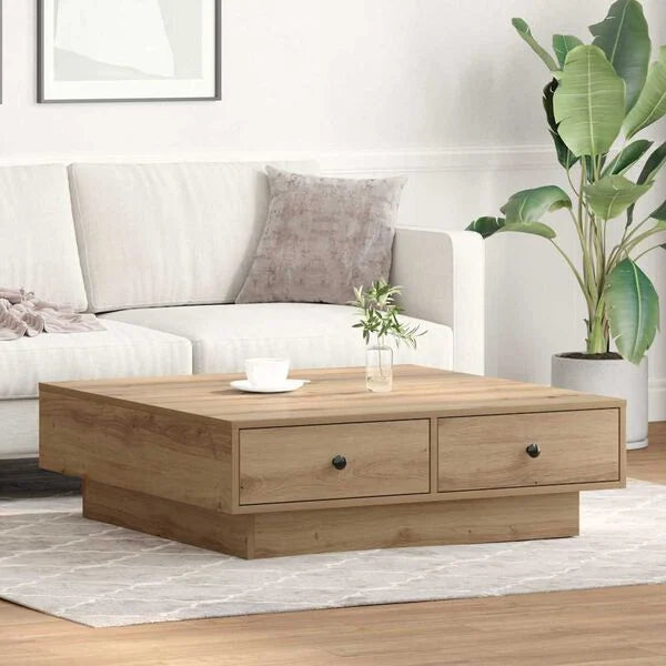 Couchtisch Artisan-Eiche 90x90x28 cm Holzwerkstoff mit Schublade
