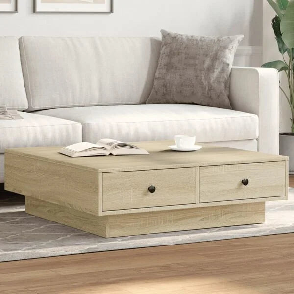 Couchtisch Sonoma Eiche 90x90x28 cm Holzwerkstoff mit Schublade