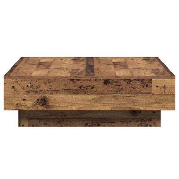 Couchtisch Altholz Braun 90x90x28 cm Holzwerkstoff mit Schublade