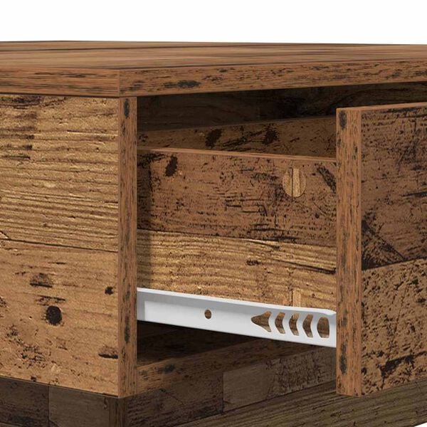 Couchtisch Altholz Braun 90x90x28 cm Holzwerkstoff mit Schublade