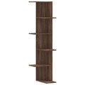 Wand-Eckregal Braun Eiche 36,5x36,5x140 cm Holzwerkstoff 5 Ablagen