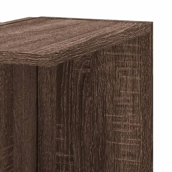Wand-Eckregal Braun Eiche 36,5x36,5x140 cm Holzwerkstoff 5 Ablagen