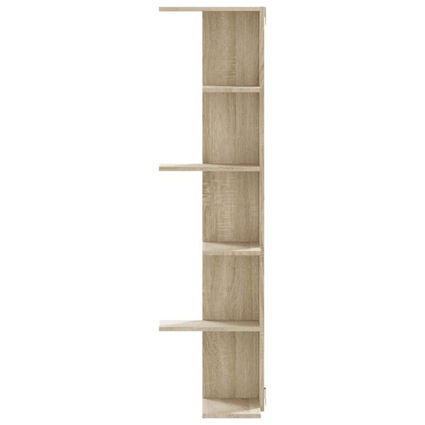 Wand-Eckregal Sonoma Eiche 36,5x36,5x140 cm Holzwerkstoff 5 Ablagen