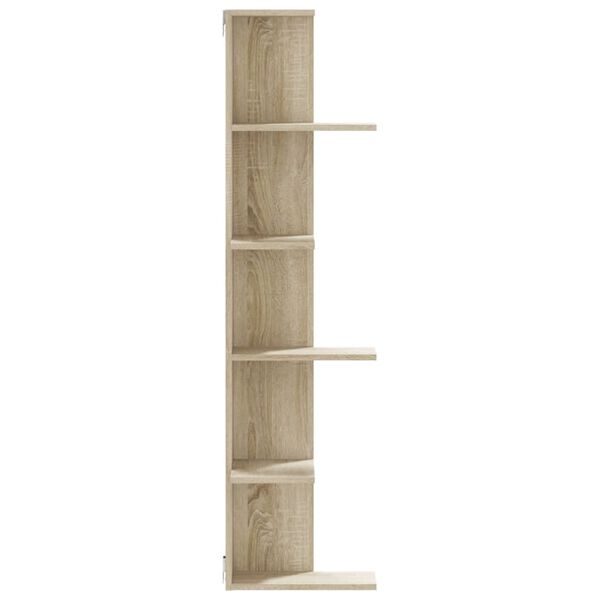 Wand-Eckregal Sonoma Eiche 36,5x36,5x140 cm Holzwerkstoff 5 Ablagen
