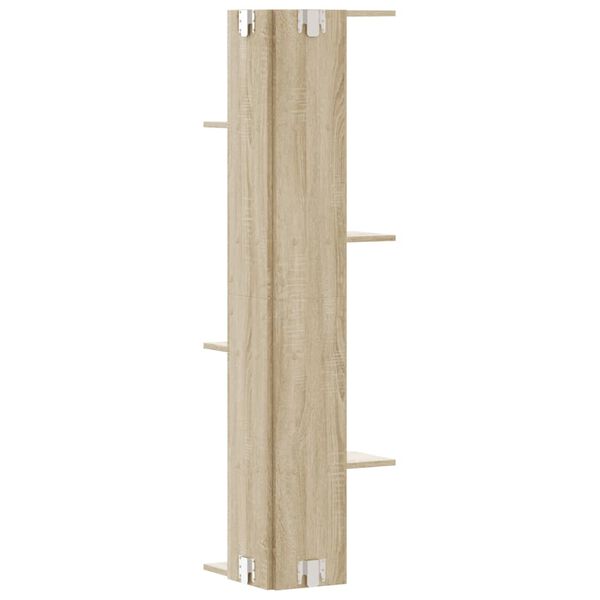 Wand-Eckregal Sonoma Eiche 36,5x36,5x140 cm Holzwerkstoff 5 Ablagen