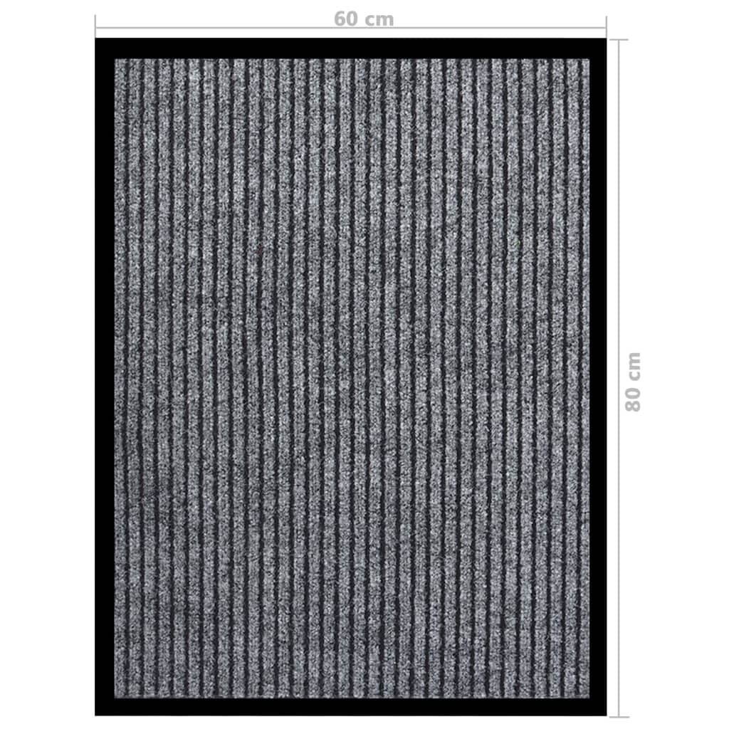 Fußmatte Gestreift Rutschfest Polypropylen Grau 60 x 80 cm