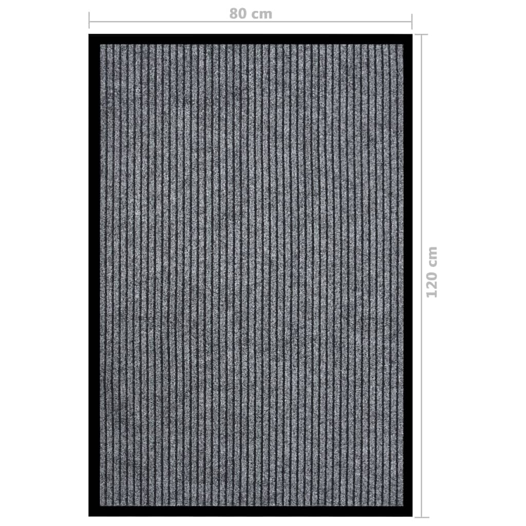 Fußmatte Gestreift Rutschfest Polypropylen Grau 80 x 120 cm
