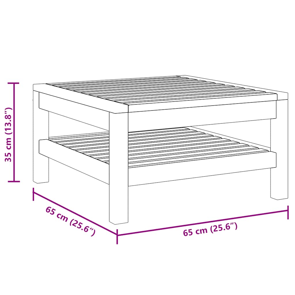 Gartentisch Akazie Massivholz 65 x 65 x 35 cm