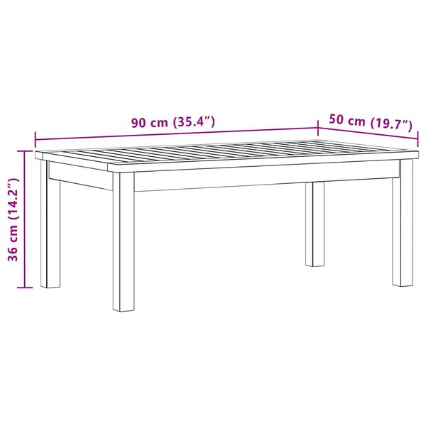 Garten-Couchtisch Akazie Massivholz Natur 90 x 50 x 36 cm