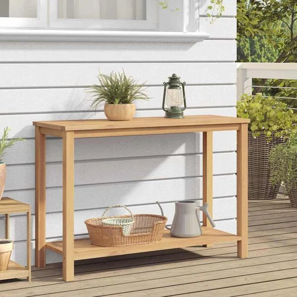 Konsolentisch Teak Massivholz Braun mit Stauraum 110 x 40 x 45 cm Outdoor