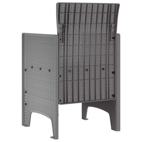 2er Set Gartenstühle Polypropylen Hellgrau und Cremeweiß mit Armlehnen 53 x 49 x 85 cm