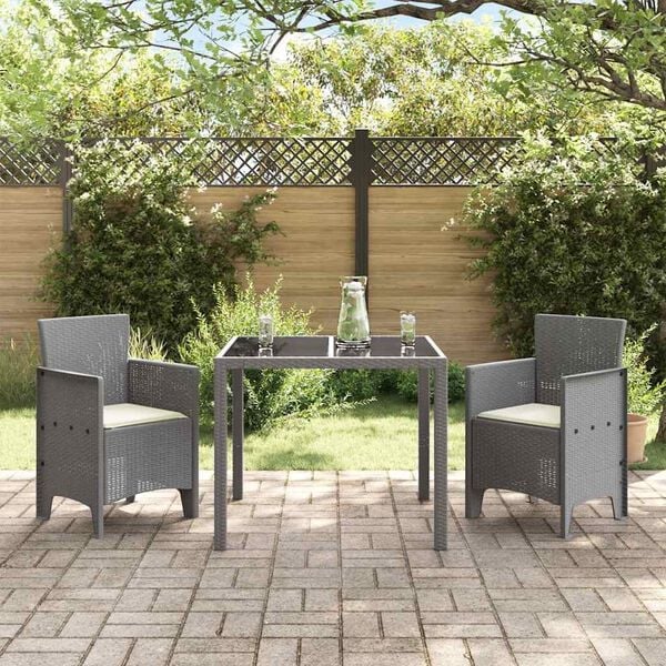 2er Set Gartenstühle Polypropylen Hellgrau und Cremeweiß mit Armlehnen 53 x 49 x 85 cm