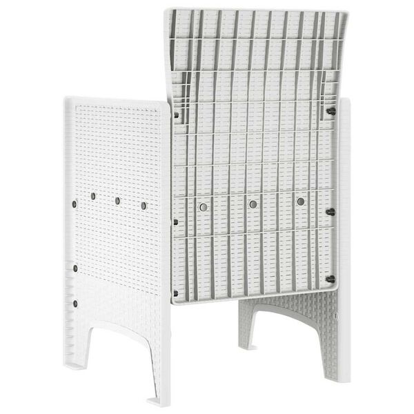 2er Set Gartenstühle Polypropylen Weiß und Dunkelgrau mit Armlehnen 53 x 49 x 85 cm