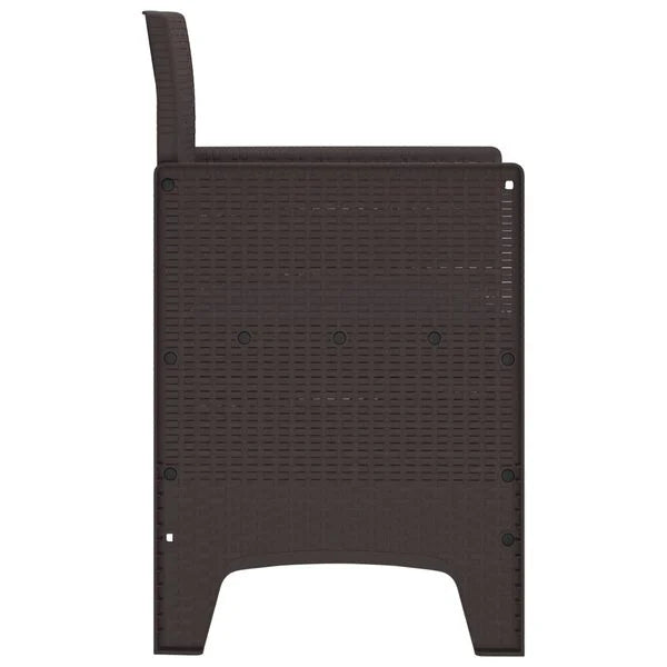 2er Set Gartenstühle Polypropylen Braun und Dunkelgrau mit Armlehnen 53 x 49 x 85 cm