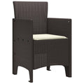2er Set Gartenstühle Polypropylen Braun und Cremeweiß mit Armlehnen 53 x 49 x 85 cm