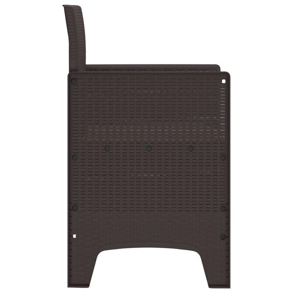 2er Set Gartenstühle Polypropylen Braun und Cremeweiß mit Armlehnen 53 x 49 x 85 cm