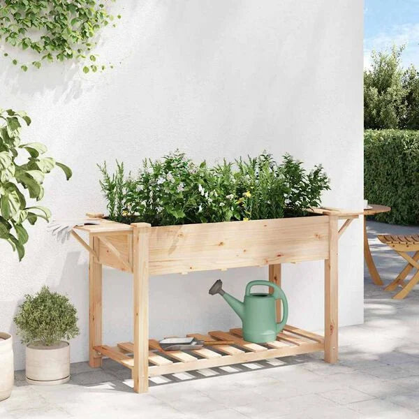 Garten-Pflanzgefäß mit Regal Fichte Massivholz 155 x 59 x 76,5 cm