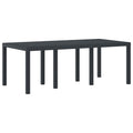 Gartentisch aus Poly-Rattan mit Stahlrahmen Schwarz 200 x 100 x 73 cm