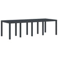 Gartentisch aus Poly-Rattan mit Stahlrahmen Schwarz 250 x 100 x 73 cm