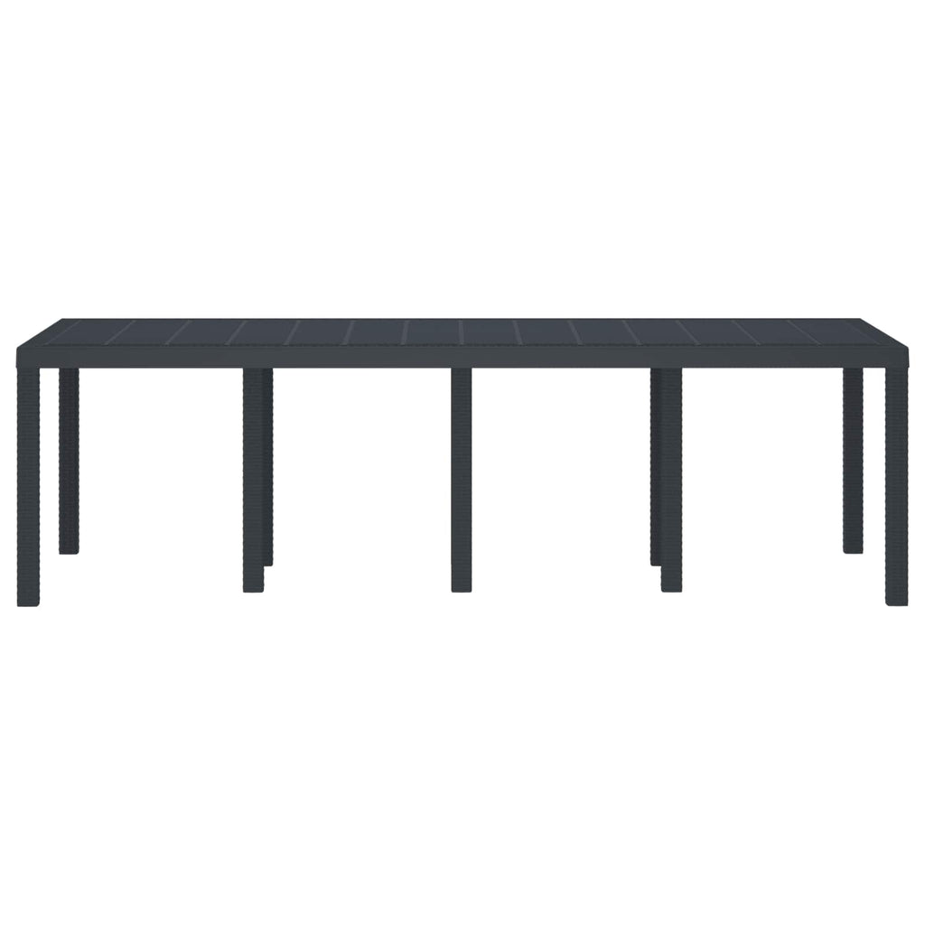 Gartentisch aus Poly-Rattan mit Stahlrahmen Schwarz 250 x 100 x 73 cm
