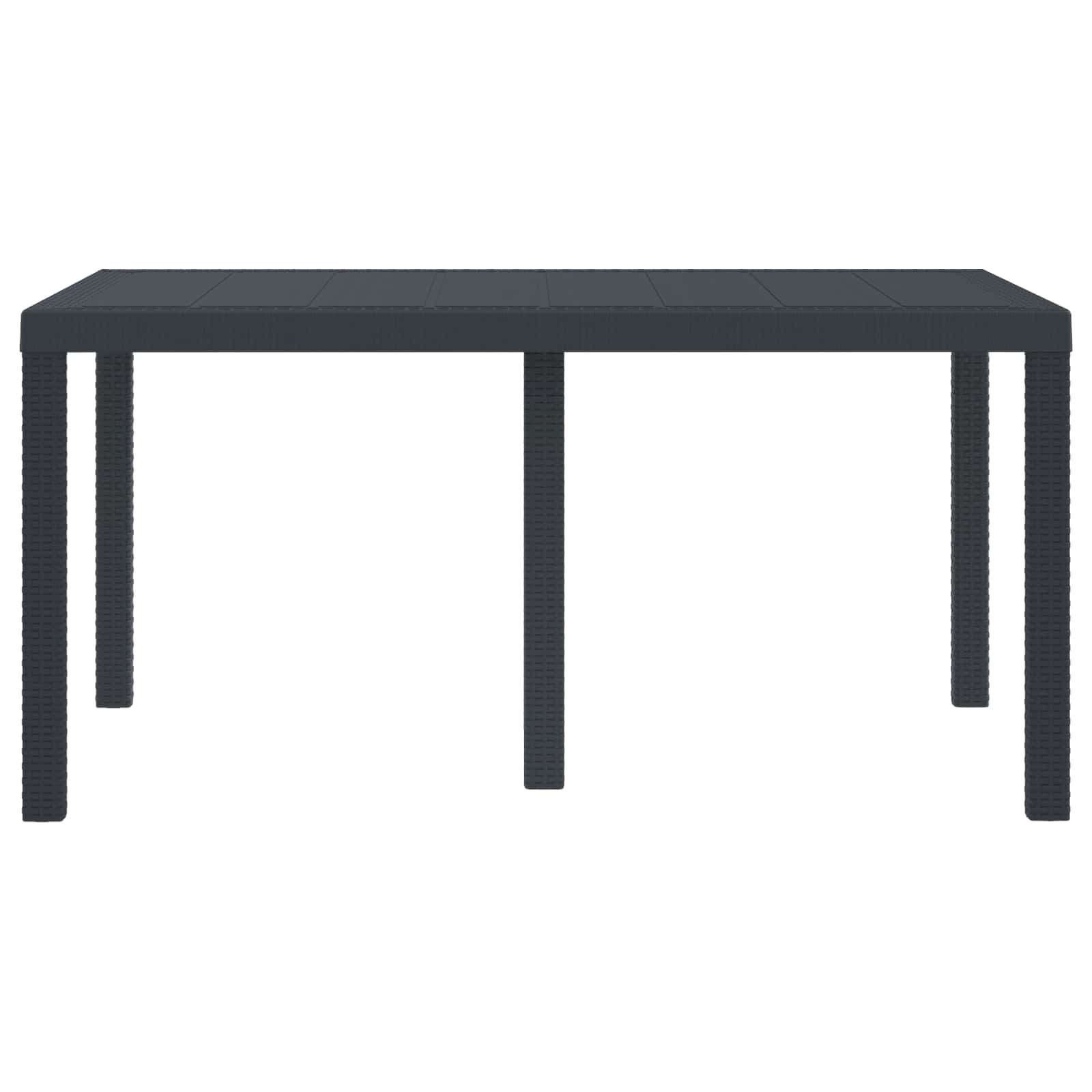 Gartentisch aus Poly-Rattan mit Stahlrahmen Schwarz 150 x 100 x 73 cm